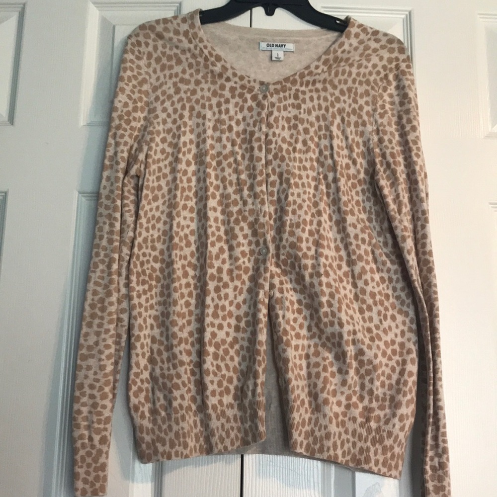Old navy animal print scoop neck cardigan
